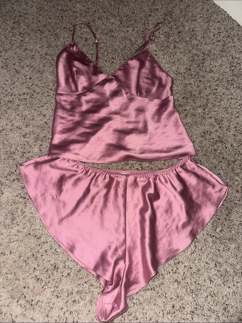 Victoria's Secret Satin Cami & Shorts Set - Dusty Rose